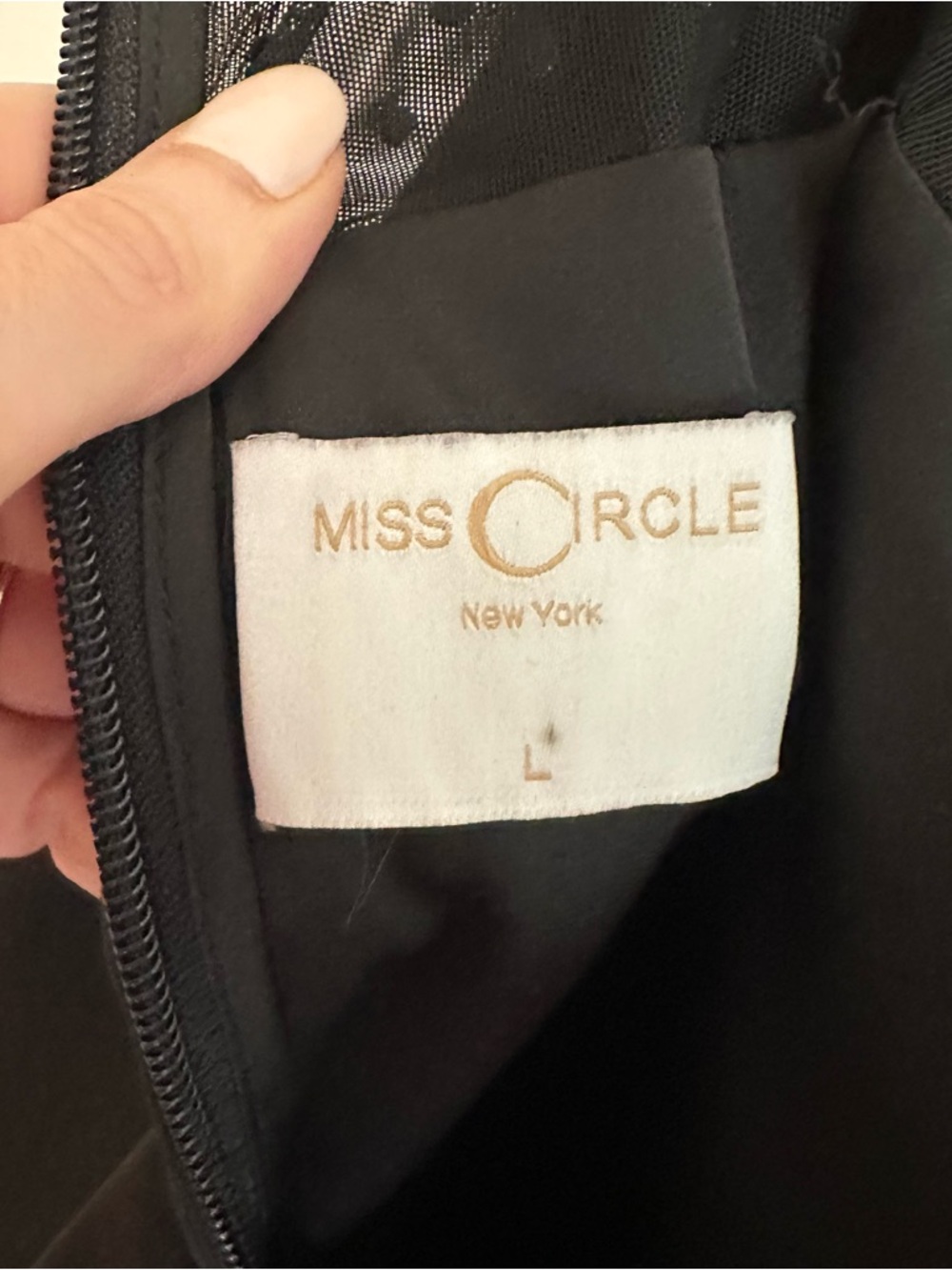 Miss Circle Holly Black Crystallized Corset High Slit Satin Gown - Picture 11 of 13